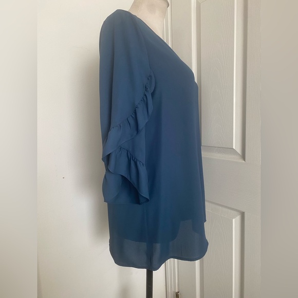 Joseph Ribkoff Nightfall Ruffled Tulip Sleeve Top - Picture 5 of 12